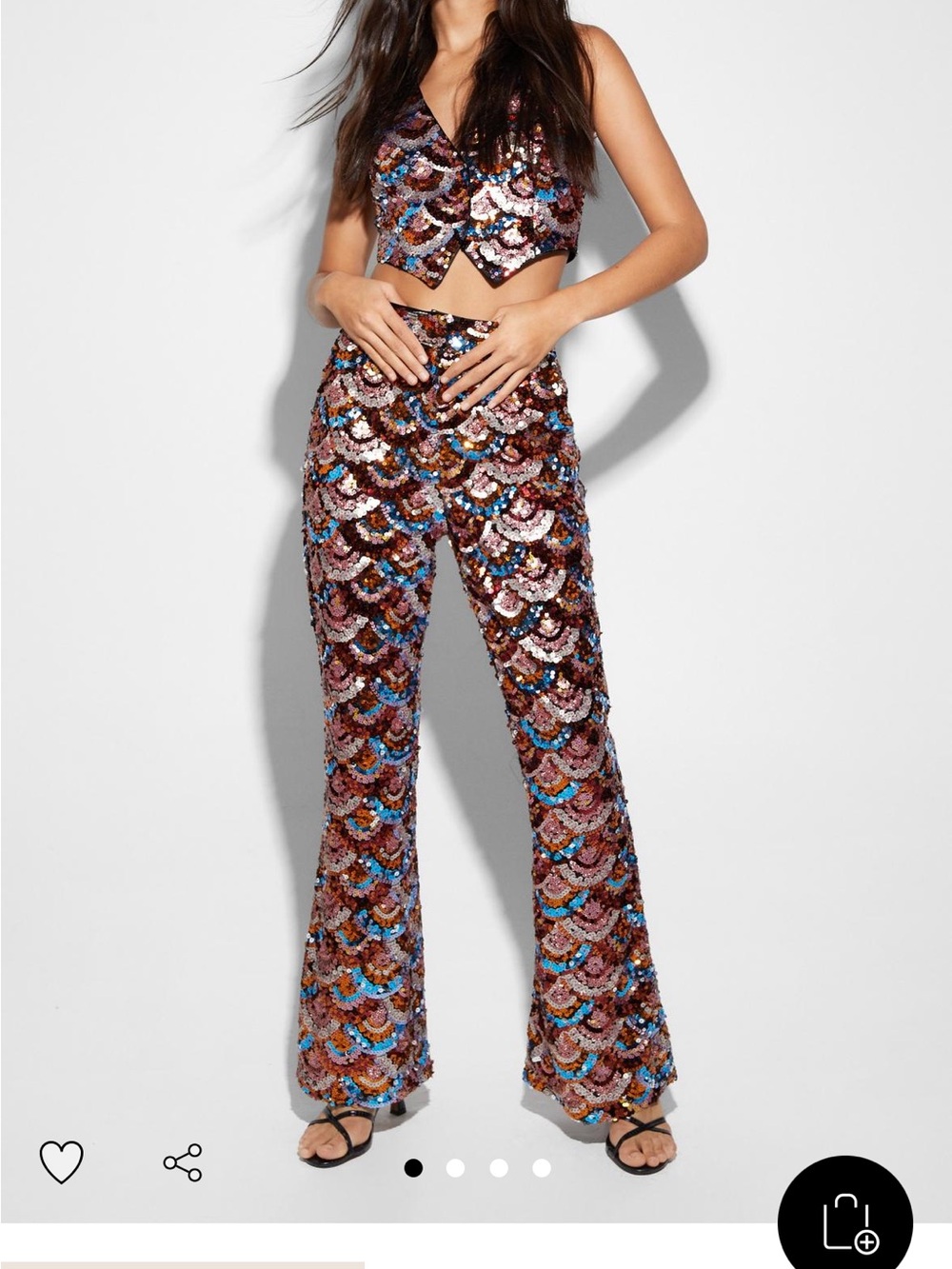 Nasty Gal Premium Boho Sequin Pants Multicolor